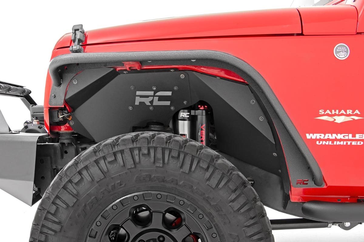 Jeep Wrangler Fender Flare - Front - Rough Country - Tubular Steel - Black - '07-'18